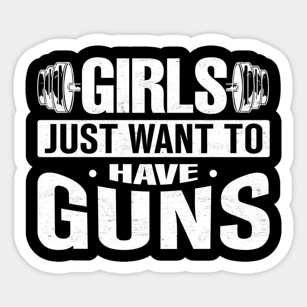 Womens Girls just want to have guns Sticker by TheDesignDepot